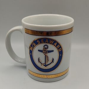 Norwegian Cruise Lines M/S Seaward Nautical White and Blue Mug 1990s
